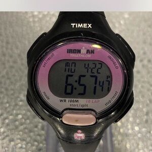 Ladies ^^ Sports * Timex Ironman Triathlon Black \ Pink Digital Watch